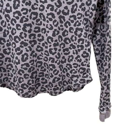 Ultra flirt Leopard Print Thermal Long Sleeve Top Grey Size XL New - Picture 6 of 9